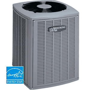 High-efficiency Armstrong Air HVAC unit suitable for residential and commercial cooling and heating needs, emphasizing reliable climate control solutions.